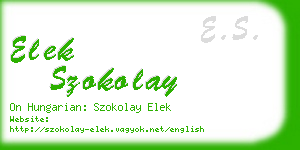 elek szokolay business card